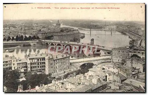 Cartes postales Toulouse Vue generale sur la Garonne et Faubourg St Cyprien