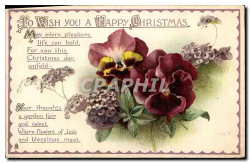 Ansichtskarte AK To Wish you a Happy Christmas Fleurs