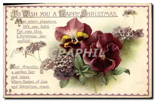Cartes postales To Wish you a Happy Christmas Fleurs