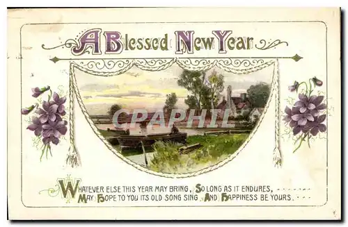 Cartes postales A Blessed New Year Fleurs