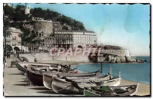 Cartes postales Nice Quai des Etats Unis Le Chateau La Tour Bellanda Bateau