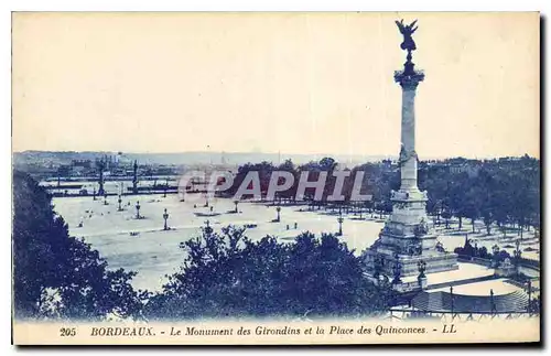 Cartes postales Bordeaux Le Monument des Girondins et la Place des Quinconces