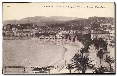 Ansichtskarte AK Cannes Vue sur la Plage le Casino et le Mont Chevalier