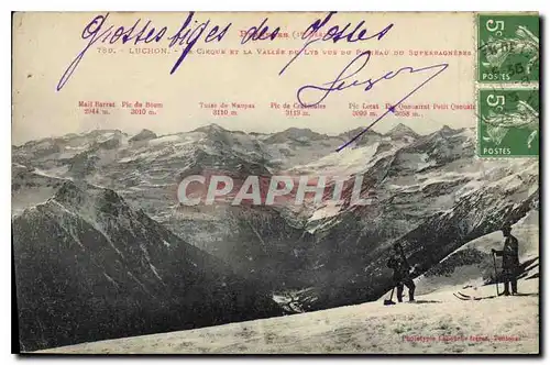 Cartes postales Luchon Le Cirque et la Vallee de Lys vus du Plateau de Superbagneres Ski