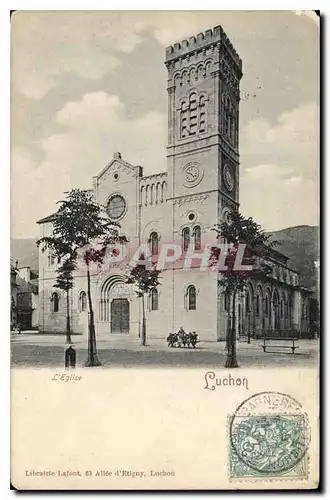 Ansichtskarte AK Eglise Luchon Libraire Lafonr Allee d'Etigny Luchon