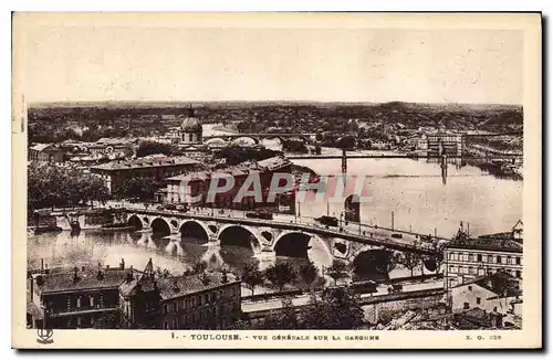 Cartes postales Toulouse Vue generale sur la Garonne