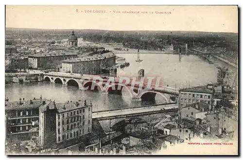 Ansichtskarte AK Toulouse Vue Generale sur la Garonne