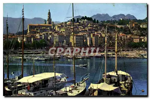 Cartes postales Les Sites Merveilleux de la Cote d'Azur Menton Alpes Maritimes Le Port et le Vielle Ville