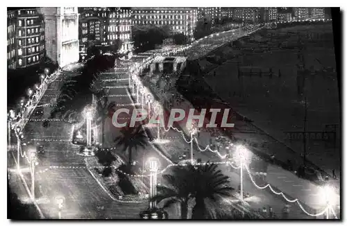 Moderne Karte Nice La promenade des Anglais Effet de nuit