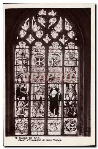 Cartes postales Eglise de Brou Vitrail L'Incredulite de SAint Thomas