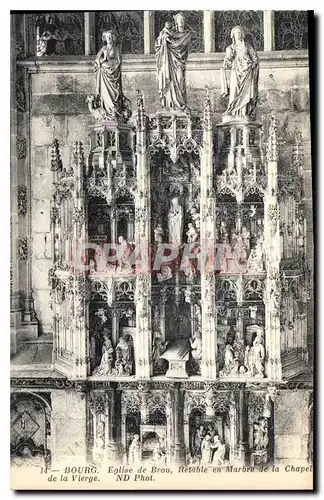 Ansichtskarte AK Bourg Eglise de Brou Retable en Marbre de la Chapelle de la Vierge