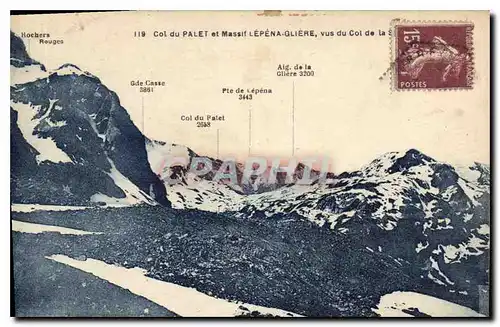 Cartes postales Col du Palet et Massif Lepena Gliere vus du Col