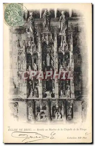 Cartes postales Bourg Eglise de Brou Retable en Marbre de la Chapelle de la Vierge