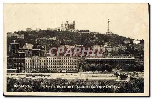 Cartes postales Lyon Les Palais de Justice et le Coteau de Fourviere