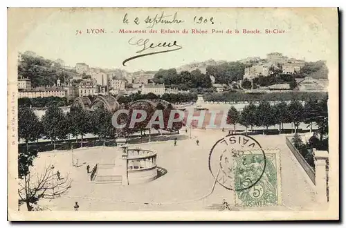 Ansichtskarte AK Lyon Monument des Enfants du Rhone Pont de la Boucle St Clair