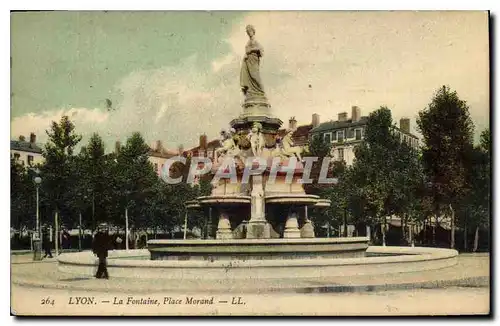 Ansichtskarte AK Lyon La Fontaine Place Morand