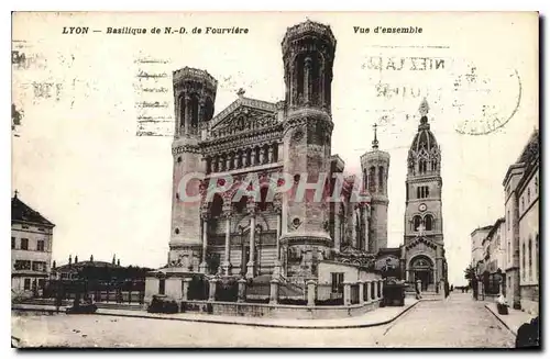 Cartes postales Lyon Basilique de ND de Fourviere Vue d'ensemble