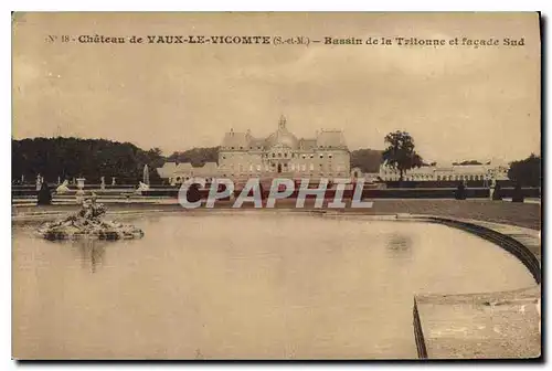 Ansichtskarte AK Chateau de Vaux Le Vicomte S et M Bassin de la Tritonne et facade Sud