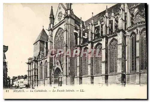 Ansichtskarte AK Meaux La Cathedrale La Facade laterale