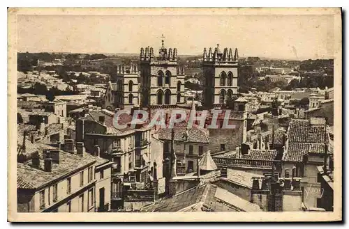 Cartes postales Montpellier Herault Panorama vers la Cathedrale Saint Pierre