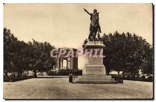 Ansichtskarte AK Montpellier Herault Jardin du Peyrou Statue de Louis XIV et Chateau d'Eau