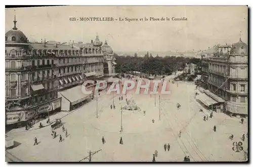 Cartes postales Montpellier le Square et la Place de la Comedie