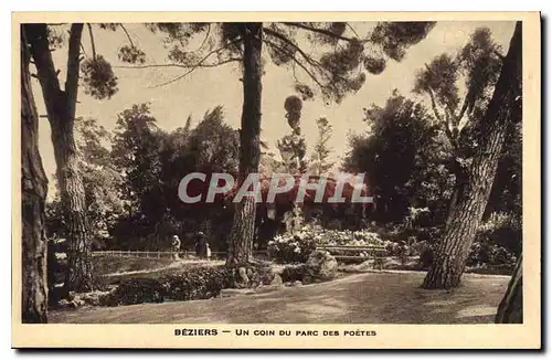 Cartes postales Beziers un Coin du Parc des Poetes