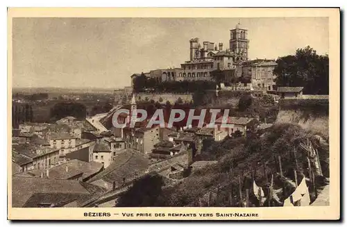 Cartes postales Beziers vue prise des remparts vers Saint NAzaire