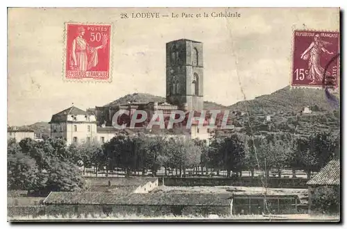 Ansichtskarte AK Lodeve le Parc et la Cathedrale