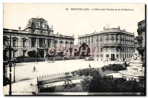 Cartes postales Montpellier l'Hotel des Postes et la Prefecture