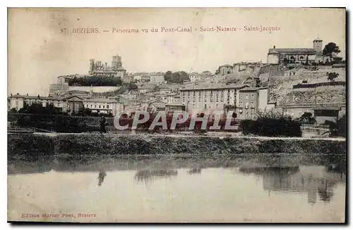 Cartes postales Beziers Panorama vu du Pont Canal Saint Nazaire Saint Jacques