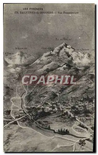 Cartes postales Les Pyrenees Bagneres de Bigorre vue panoramique