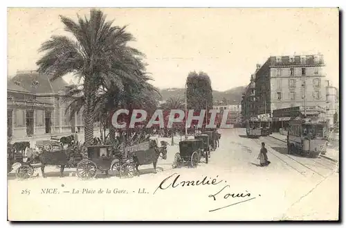 Cartes postales Nice la Place de la Gare Tramway