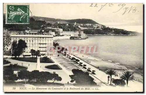 Ansichtskarte AK Nice le Monument du Centenaire et le Boulevard du Midi