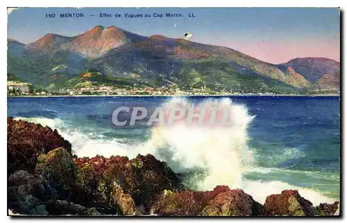 Cartes postales Menton Effet de Vagues au Cap Martin