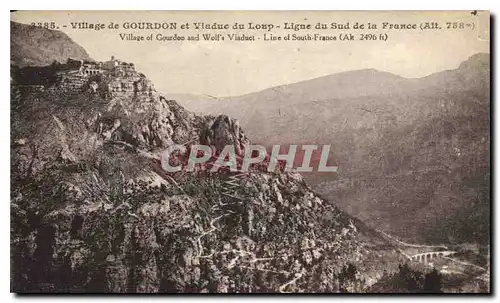 Ansichtskarte AK Gourdon et Viaduc du Loup ligne du Sud de la France