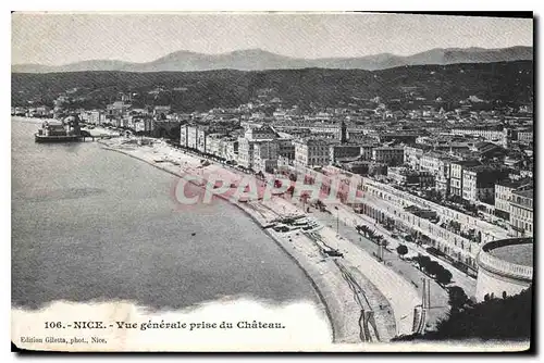 Cartes postales Nice vue generale prise du Chateau