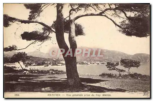 Cartes postales Menton vue generale prise du cap Martin