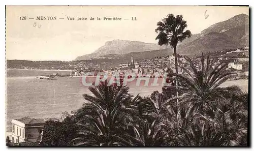 Cartes postales Menton vue prise de la Frontiere