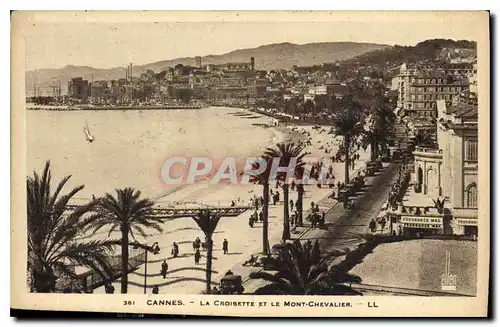 Cartes postales Cannes La Croisette et le Mont Chevalier