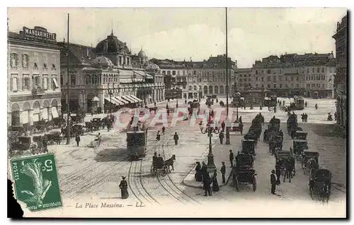 Ansichtskarte AK Nice La Place Massena Tramway