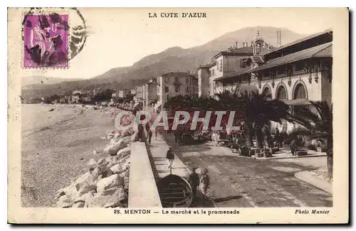 Cartes postales Menton Le marche et la promenade