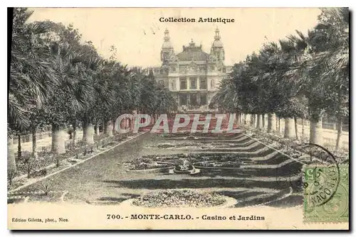 Cartes postales Monte Carlo Casino et Jardins