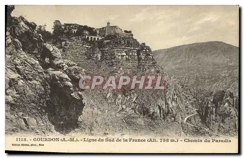 Ansichtskarte AK Gourdon A M Ligne du Sud de la France Chemin du Paradis