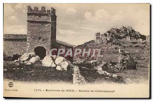 Ansichtskarte AK Environs de Nice Ruines de Chateauneuf