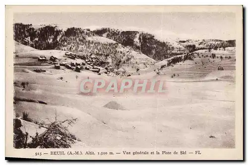 Cartes postales Beuil A M Vue generale et la Piste de Ski