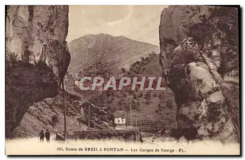 Cartes postales Route de Breil a Fontan Les Gorges de Saorge