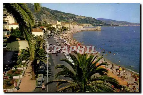 Ansichtskarte AK Les Sites Merveilleux de la Cote d'Azur Menton A M La Promenade et la Plage