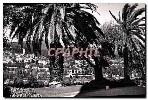 Cartes postales Grasse Vue generale sur la Ville a travers les palmiers