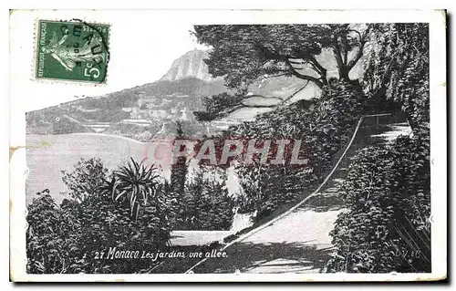 Cartes postales Monaco Les Jardins une allee